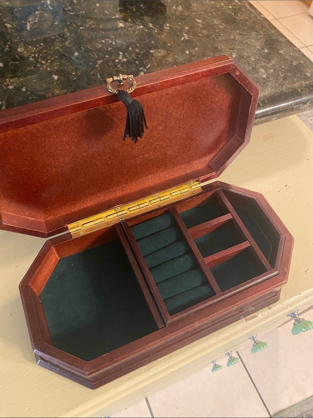 Classic Wooden Jewelry Organizer Box in Dark Brown